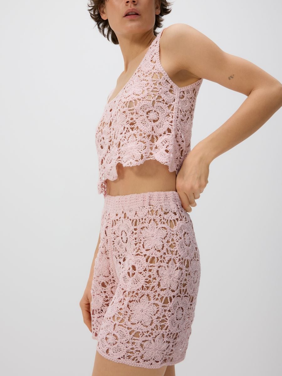 Openwork shorts - pastel pink - RESERVED - 2