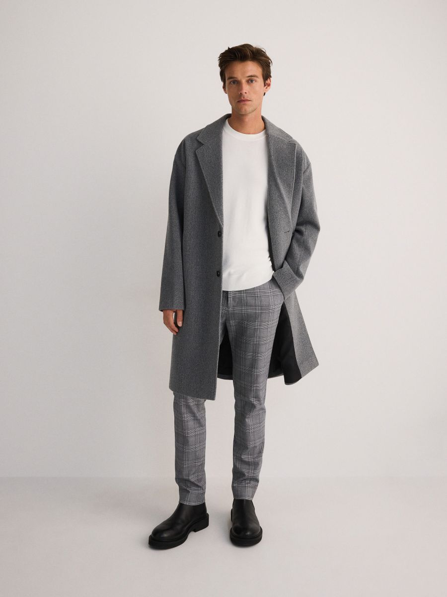 Slim chino van een viscosemix - light grey - RESERVED