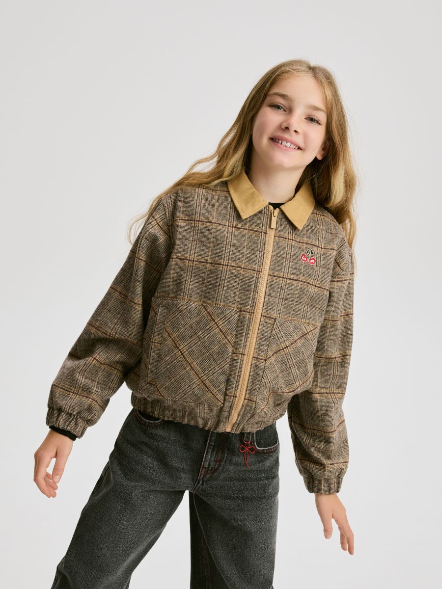 Jacket with wool blend - beige - RESERVED