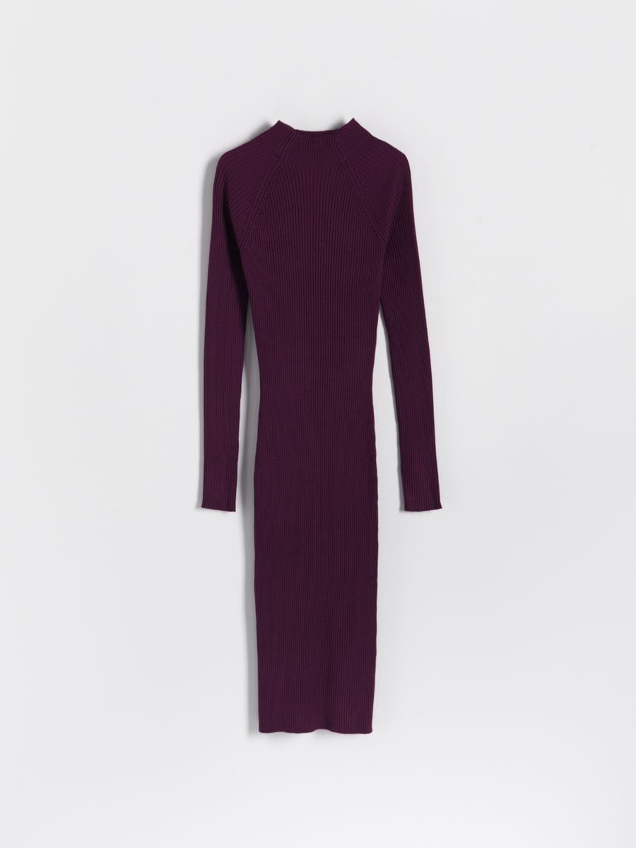 Strickkleid mit Gestreifter Struktur - traube - RESERVED - 5