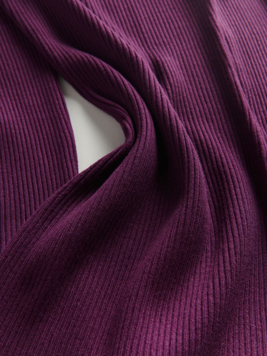 Strickkleid mit Gestreifter Struktur - traube - RESERVED - 6