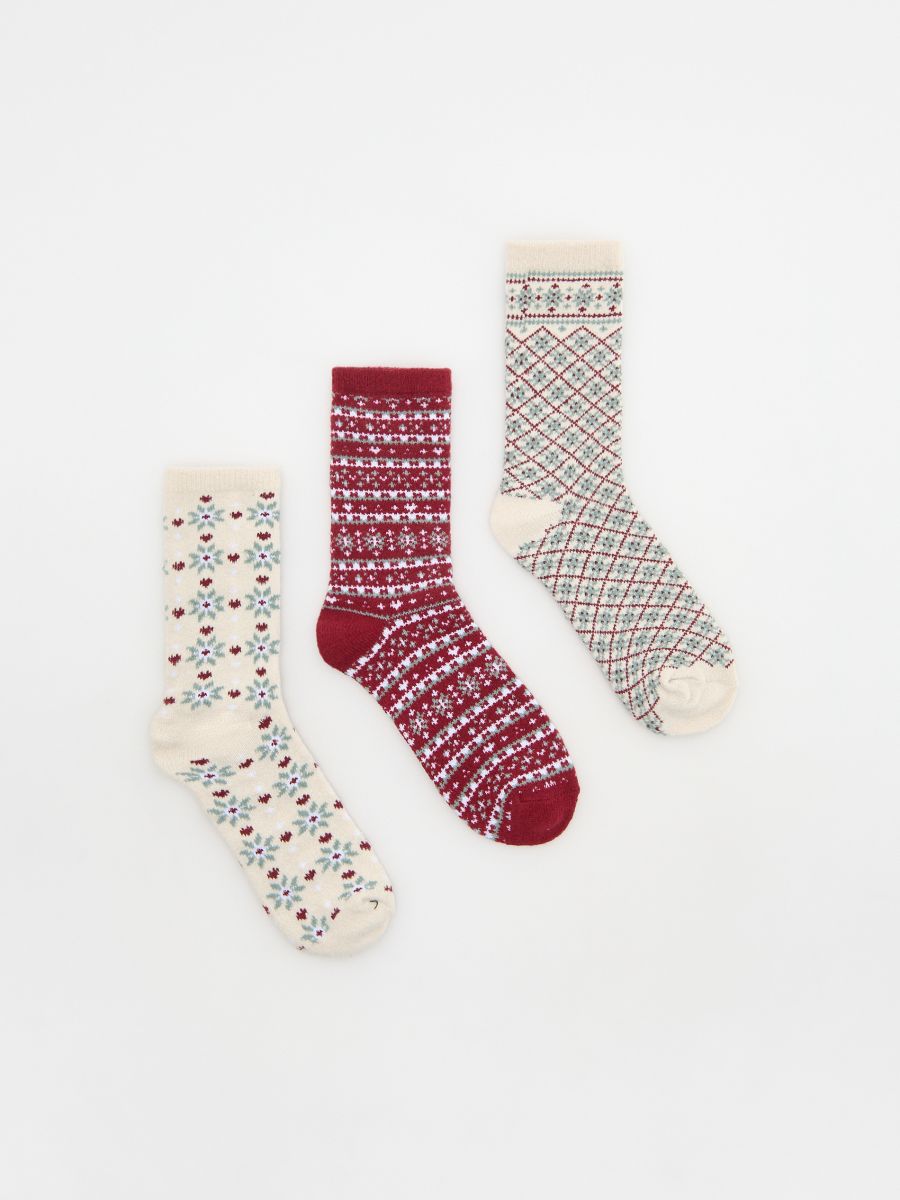 Patterned socks 3 pack - red - RESERVED