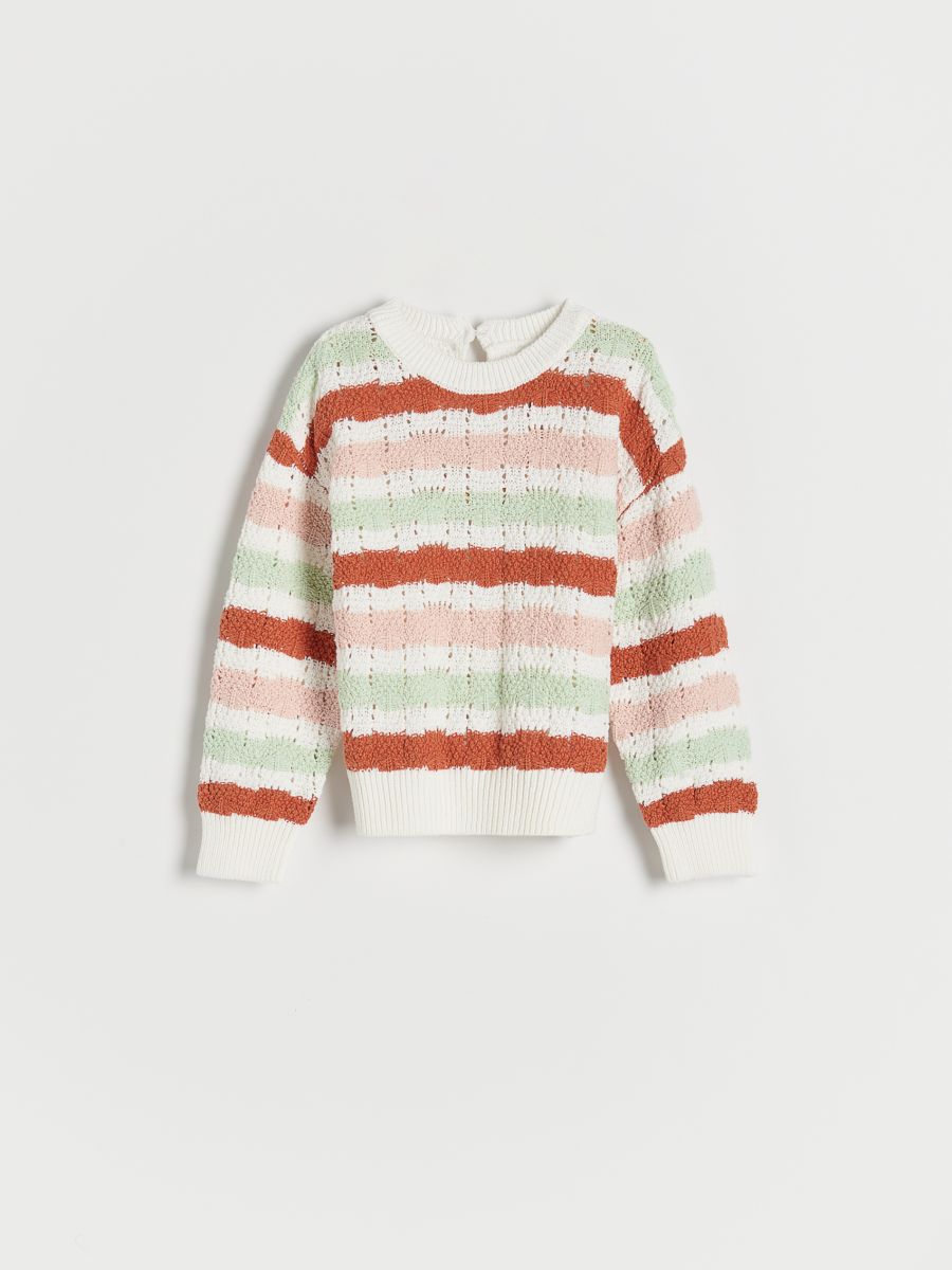 Durchbrochener, gestreifter Pullover - bunt - RESERVED - 5