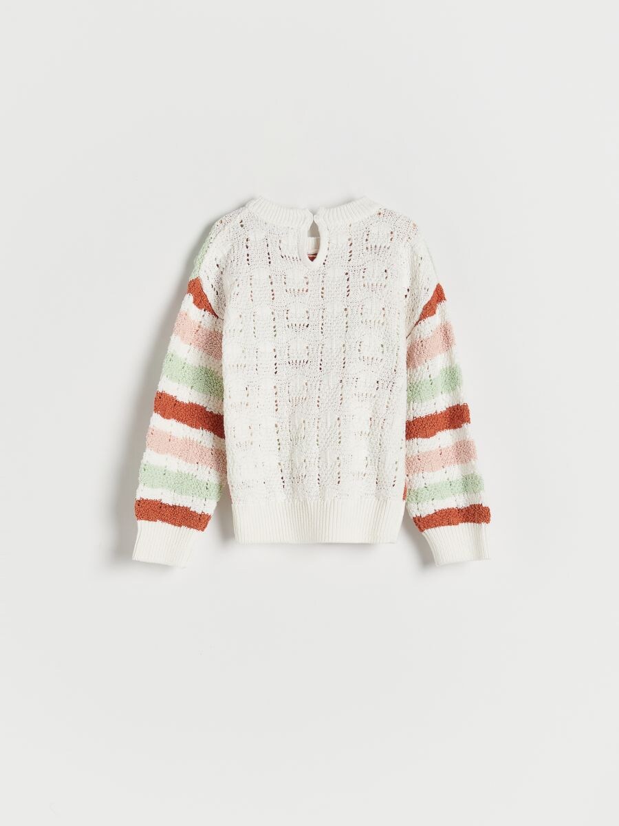 Durchbrochener, gestreifter Pullover - bunt - RESERVED - 7