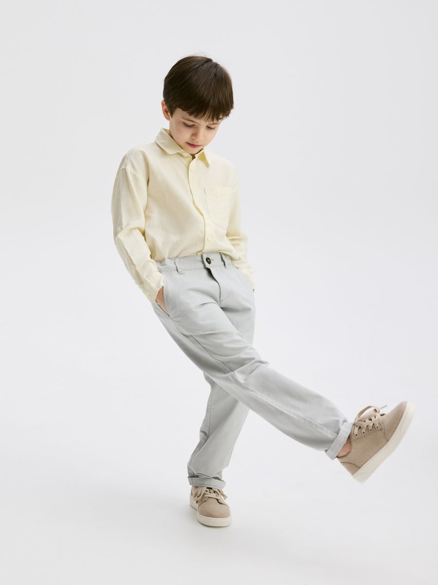 BOYS` TROUSERS - light grey - RESERVED