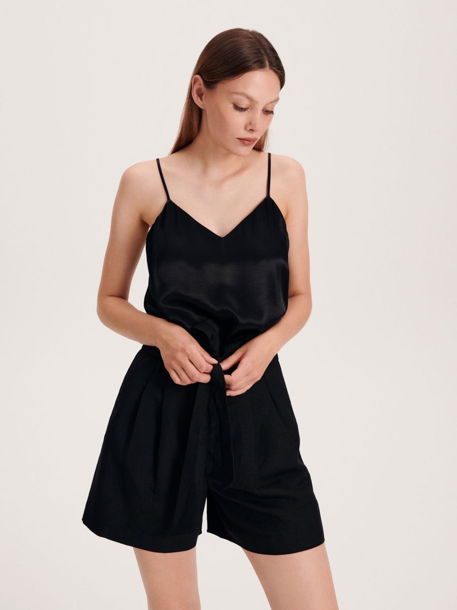 Linen rich shorts - black - RESERVED - 2