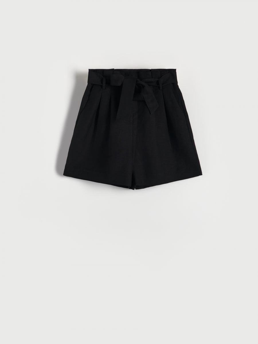 Linen rich shorts - black - RESERVED - 3