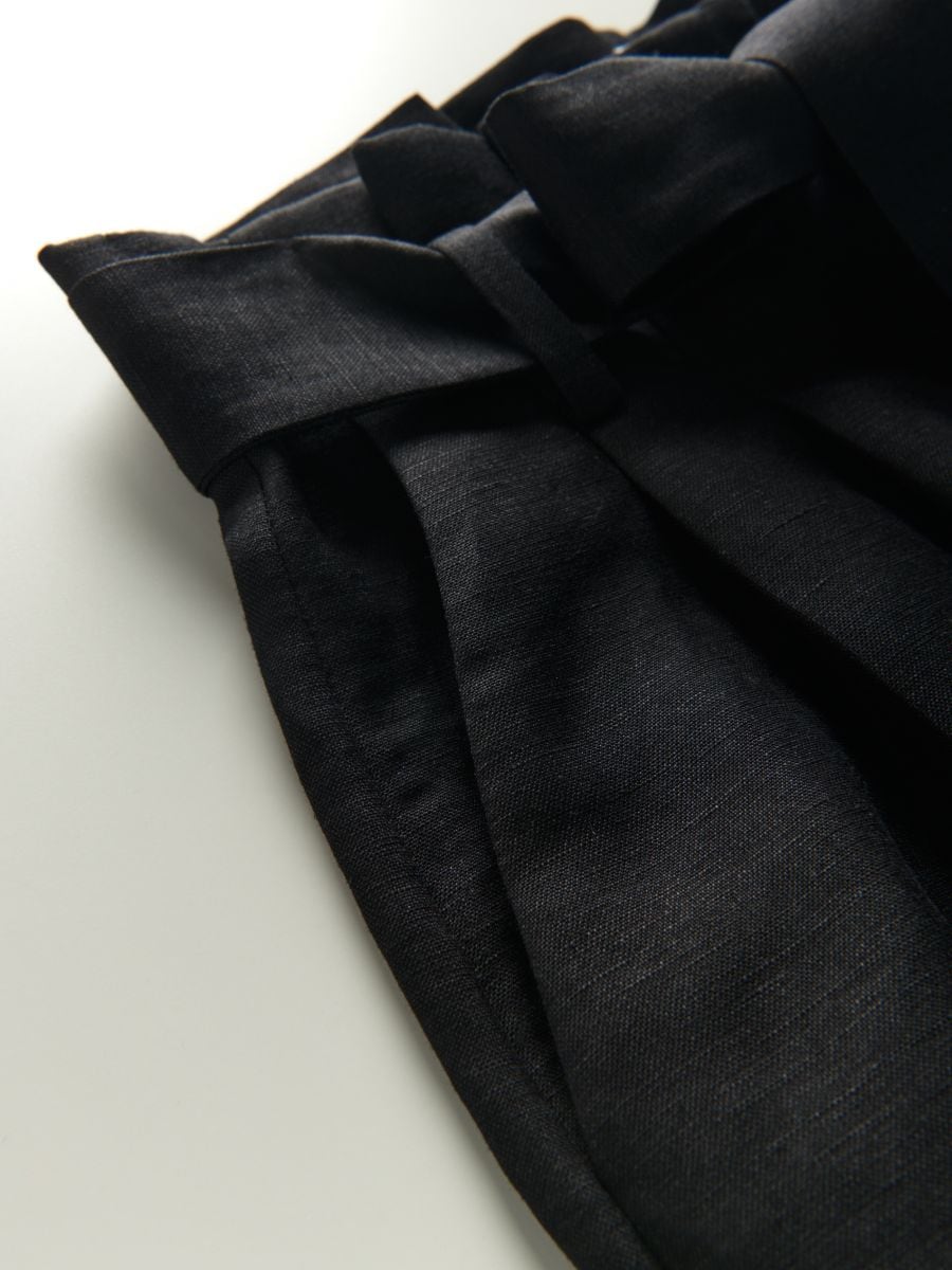 Linen rich shorts - black - RESERVED - 4