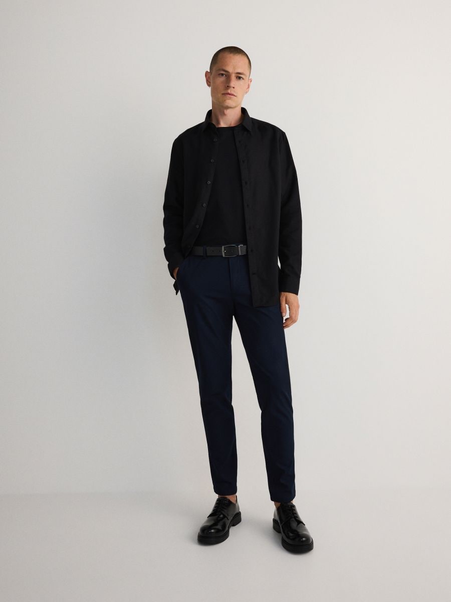 Plain chino slim trousers - navy - RESERVED - 3