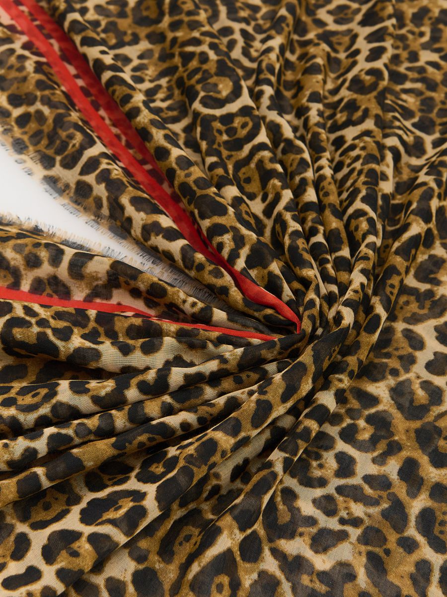 Animal pattern scarf - brown - RESERVED - 3
