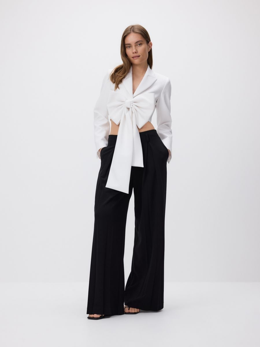 Blazer with decorative bow - cream - RESERVED - 2