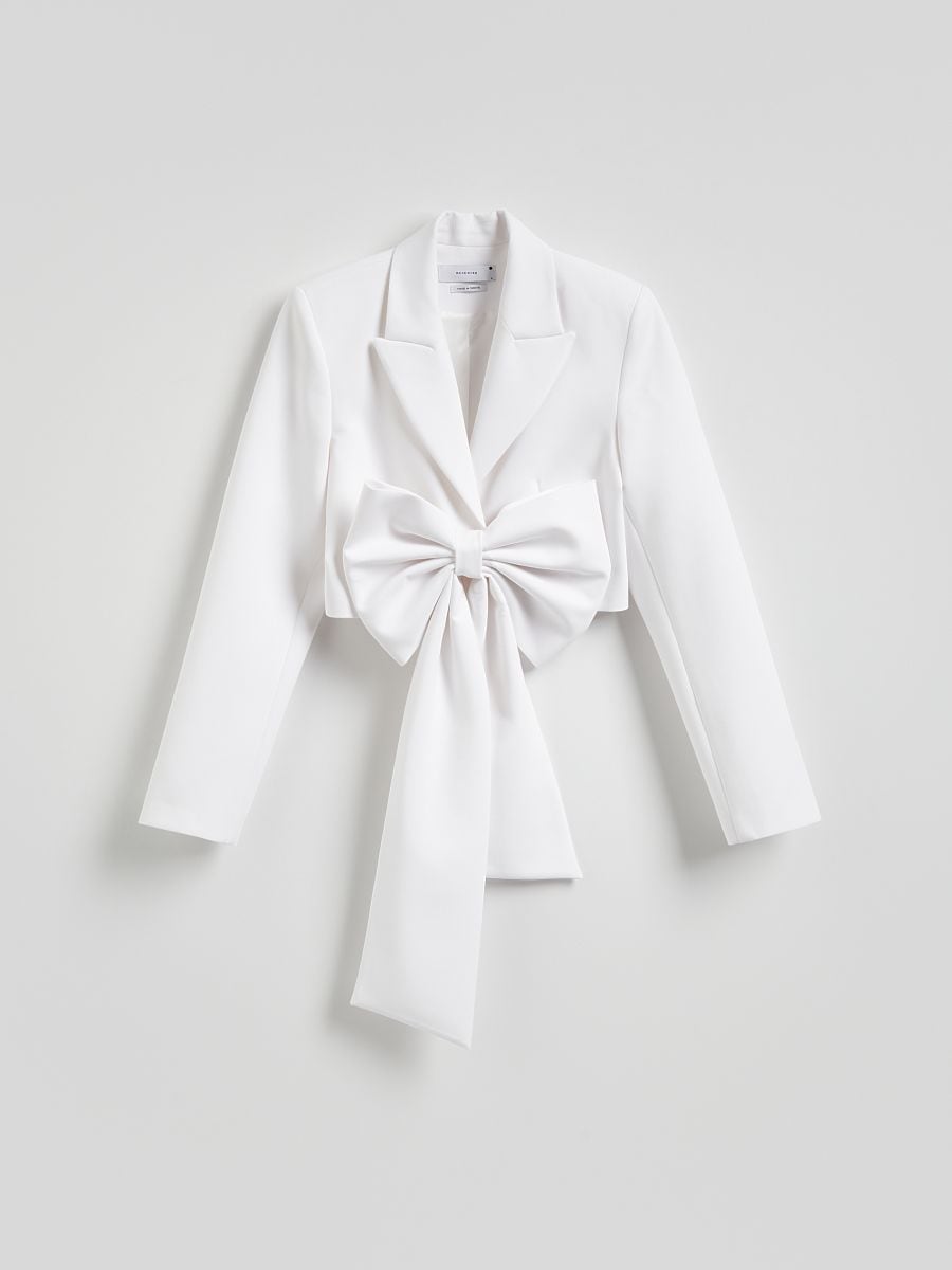 Blazer with decorative bow - cream - RESERVED - 5