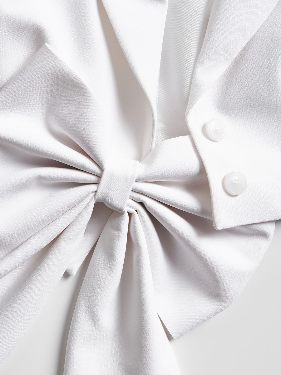 Blazer with decorative bow - cream - RESERVED - 6