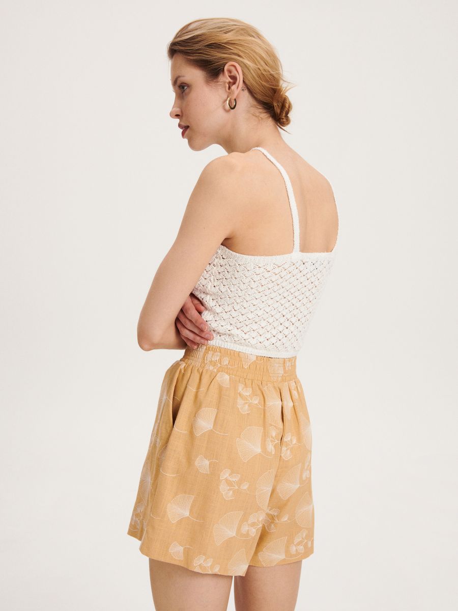 Patterned viscose rich shorts - multicolor - RESERVED - 5