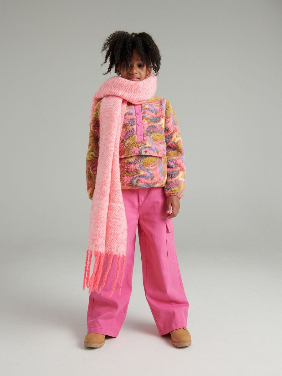 Patterned fleece sweatshirt - multicolor - RESERVED - 4