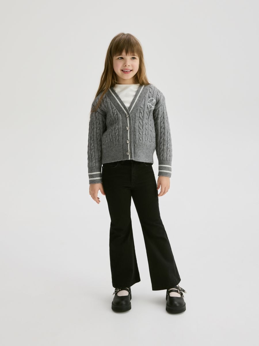 Cardigan with contrasting inserts - dark grey - RESERVED - 3