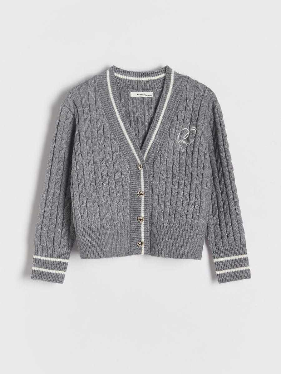 GIRLS` SWEATER - sivo - RESERVED