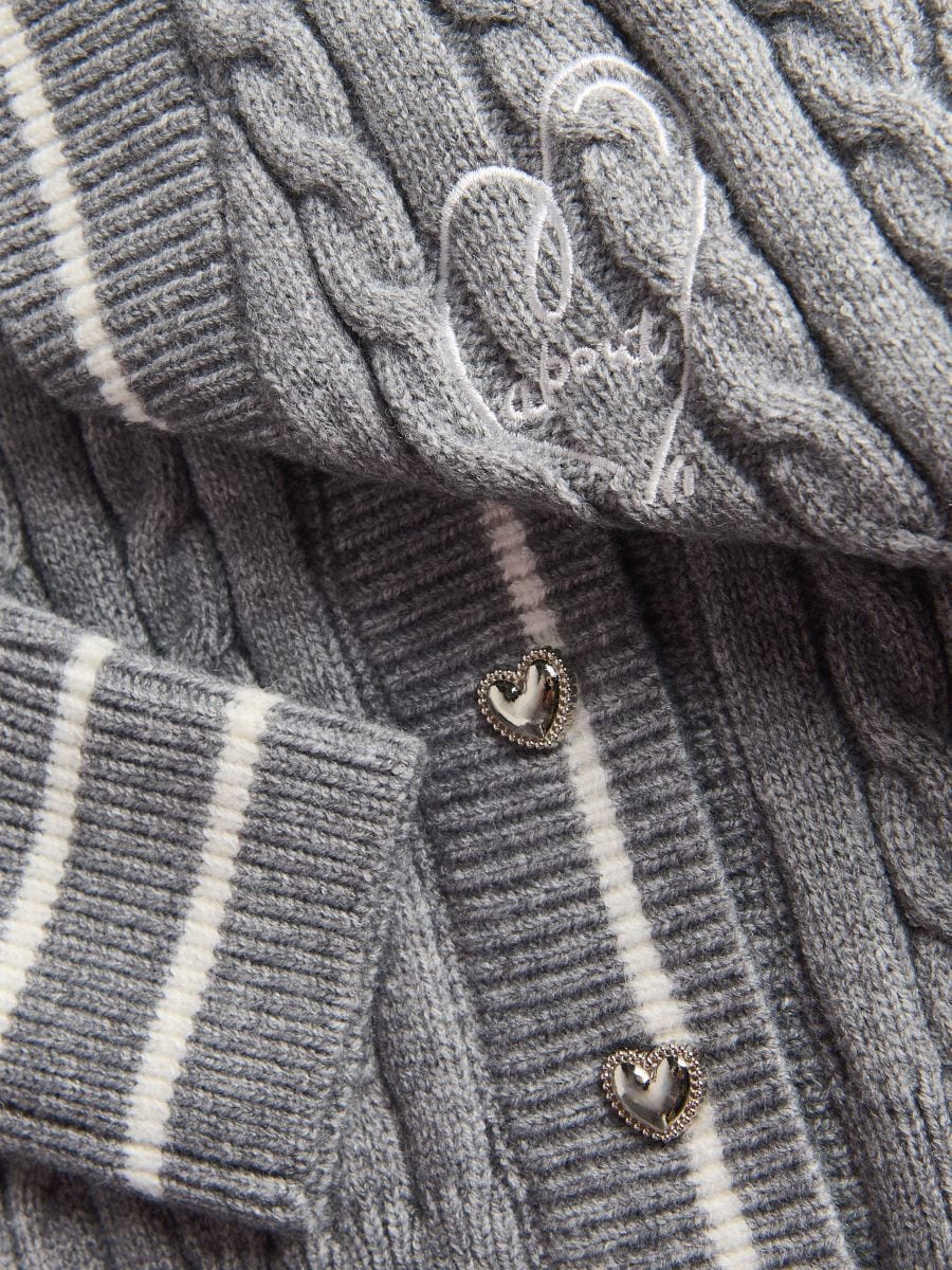 Cardigan with contrasting inserts - dark grey - RESERVED - 2