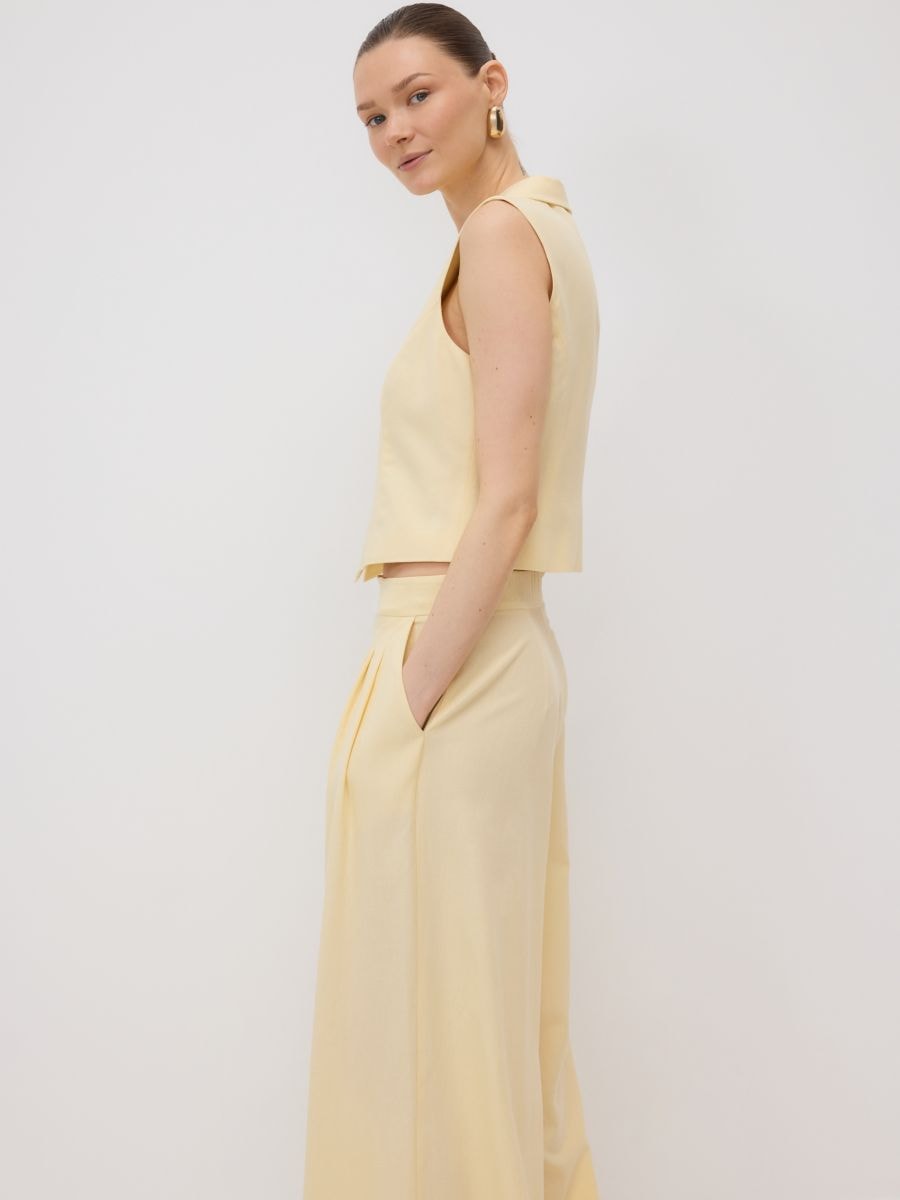 Vest with linen blend - light yellow - RESERVED - 4