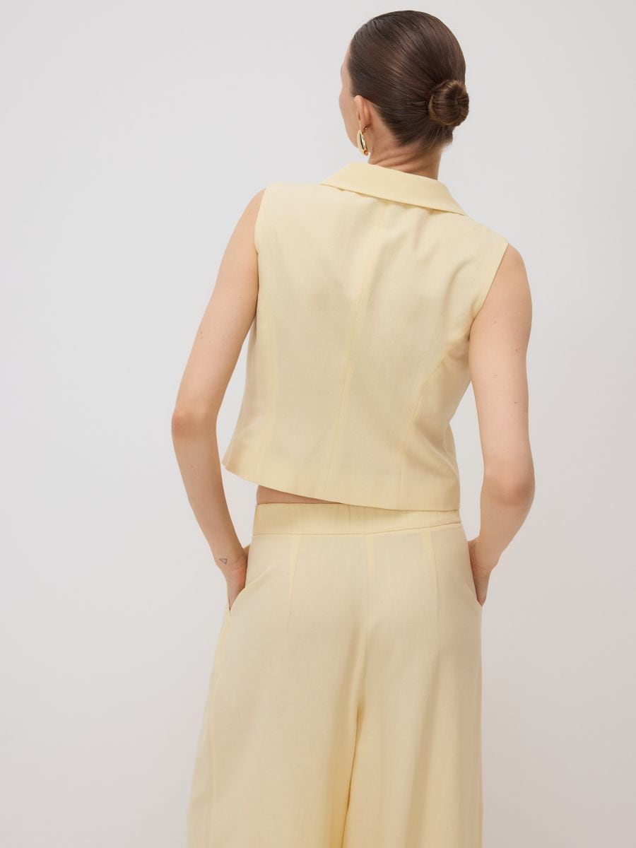 Vest with linen blend - light yellow - RESERVED - 5