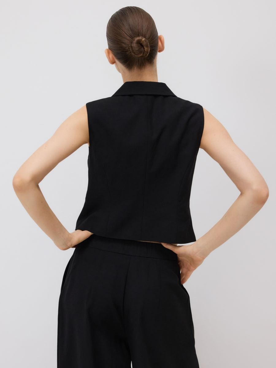 Vest with linen blend - black - RESERVED - 5