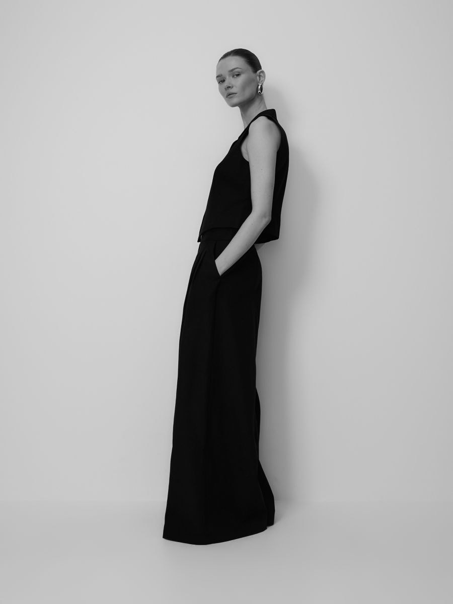 Vest with linen blend - black - RESERVED - 8