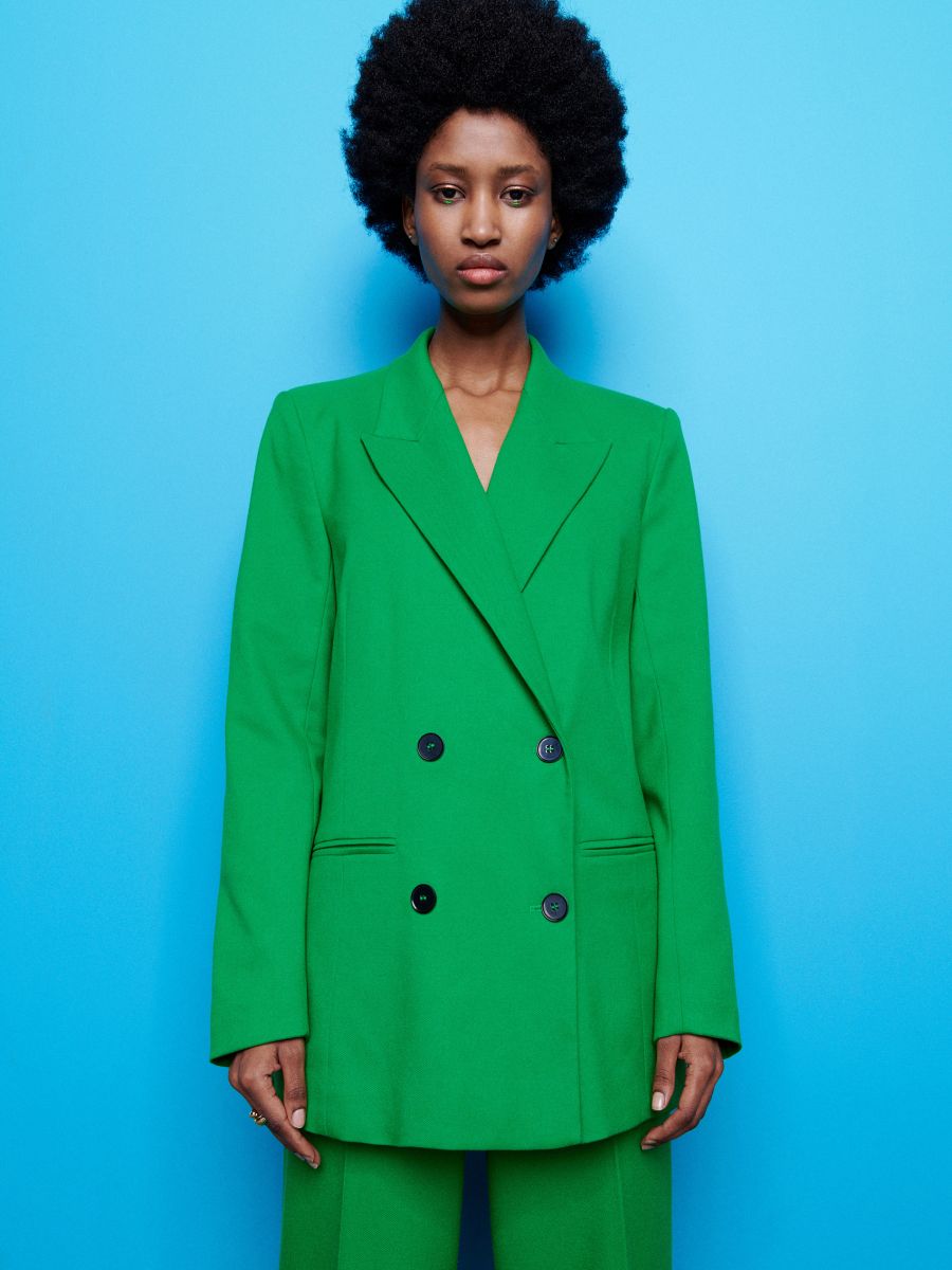 Двубортный пиджак Цвет Зеленый - RESERVED - 2423M-77X