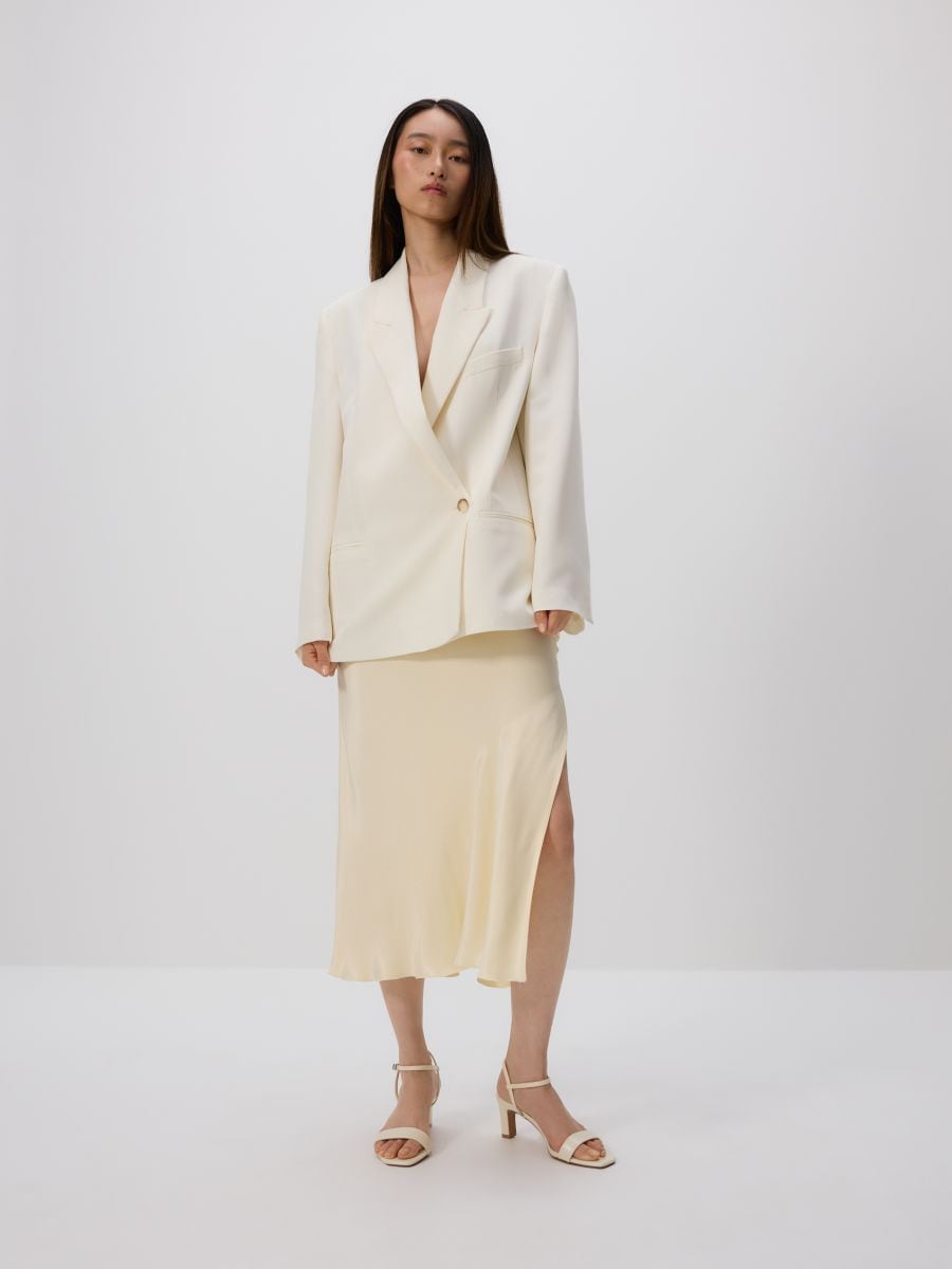 Viscose blend blazer - cream - RESERVED - 3