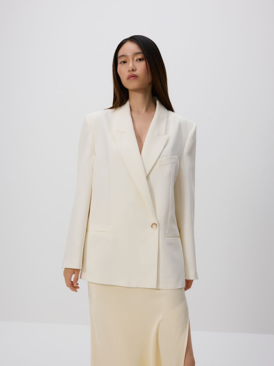 Viscose blend blazer - cream - RESERVED - 6