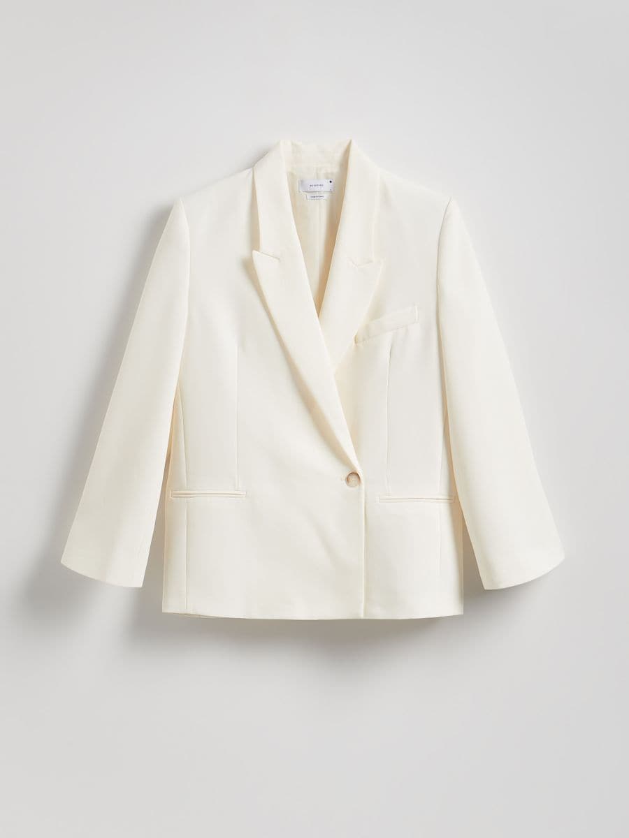 Viscose blend blazer - cream - RESERVED - 7