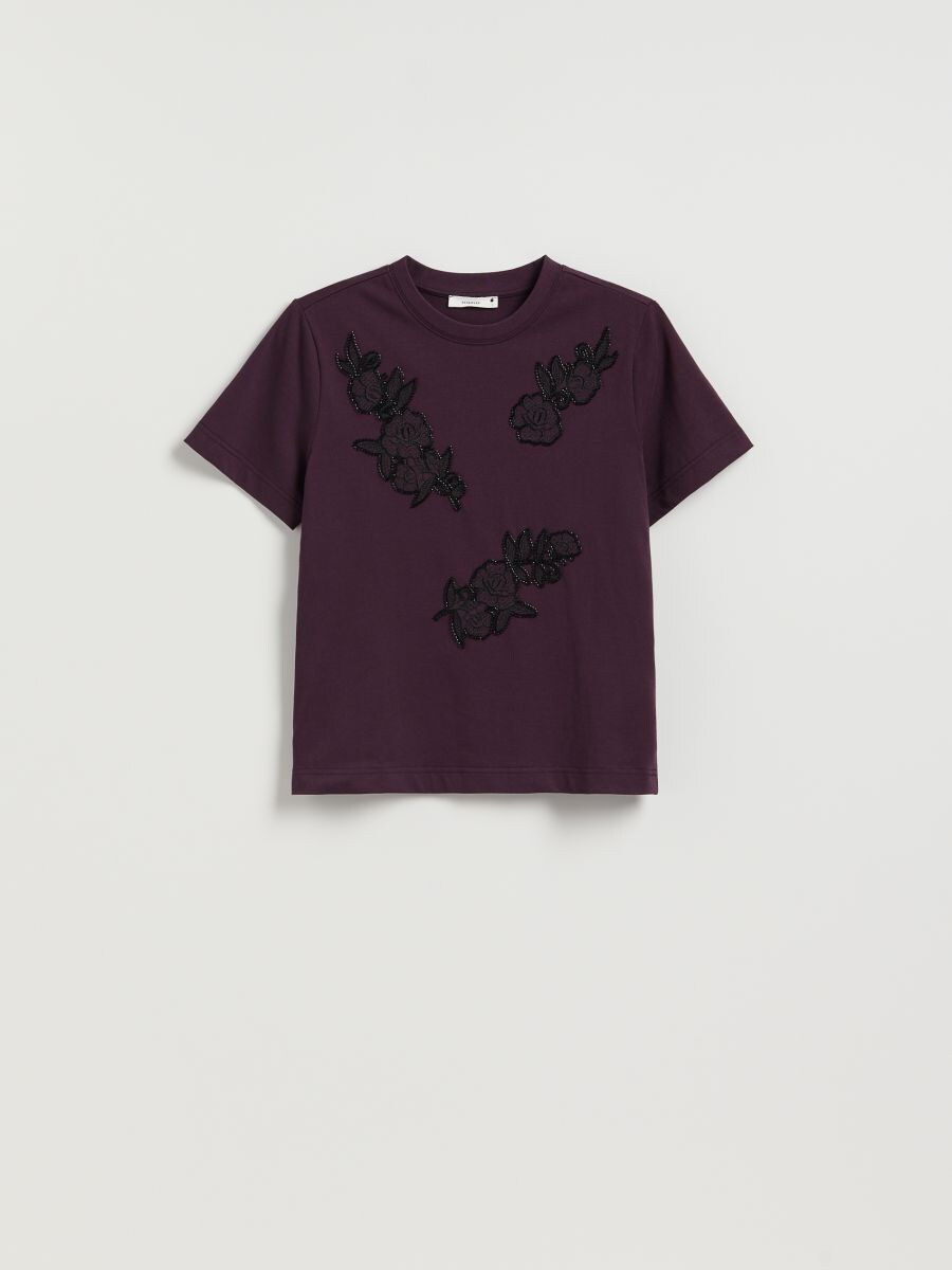 LADIES` T-SHIRT - dark violet - RESERVED