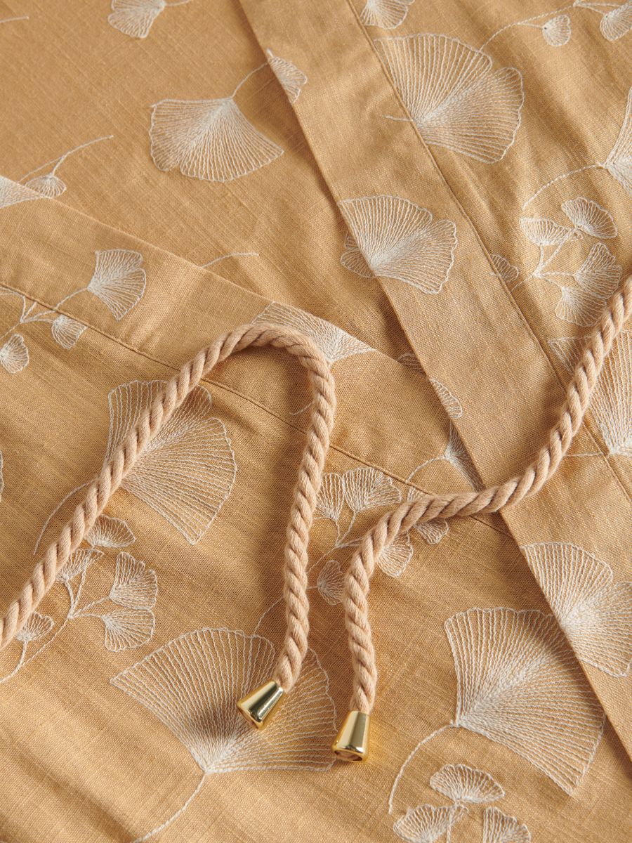 Embroidered kimono with linen blend - multicolor - RESERVED - 7