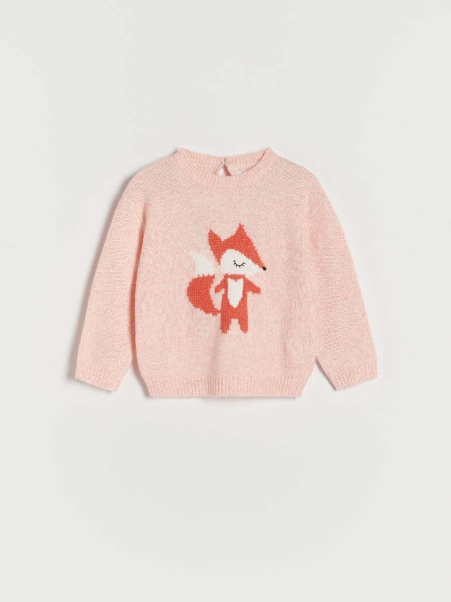 Fox motif jumper - pastel pink - RESERVED - 3
