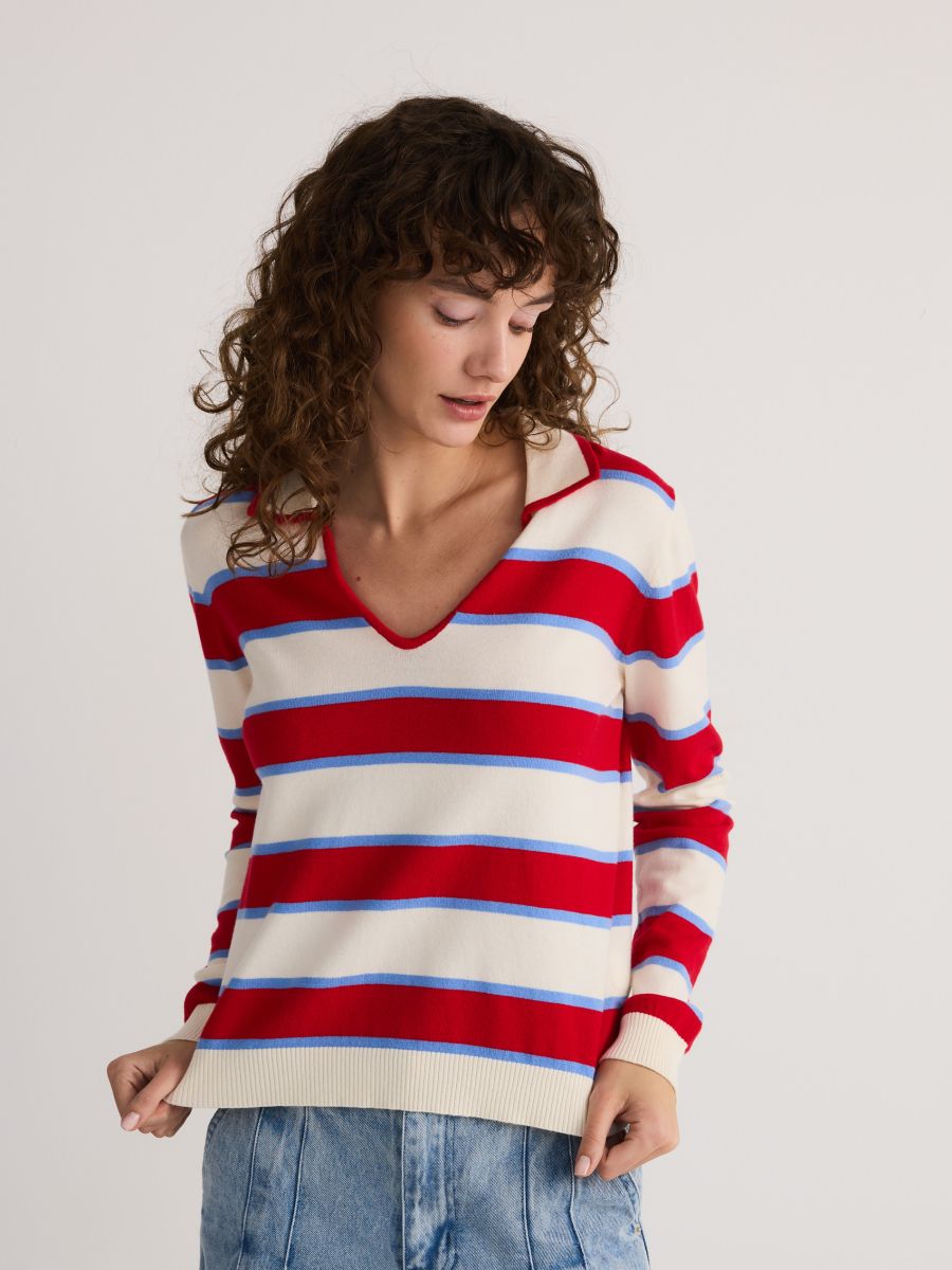 Pull avec col polo - Multicolore - RESERVED - 4
