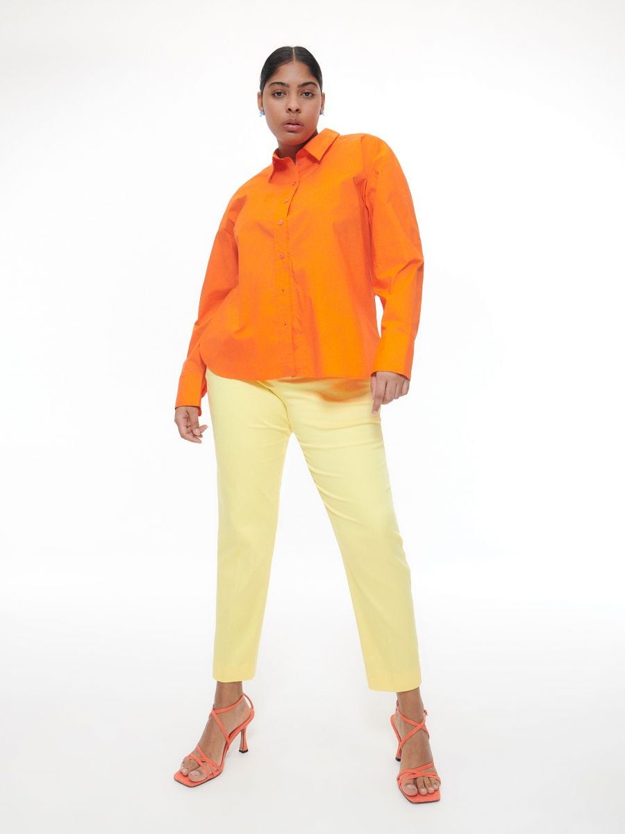 Forever 21 Women Orange Skinny Fit Solid Cigarette Trousers 6647189.htm -  Buy Forever 21 Women Orange Skinny Fit Solid Cigarette Trousers 6647189.htm  online in India