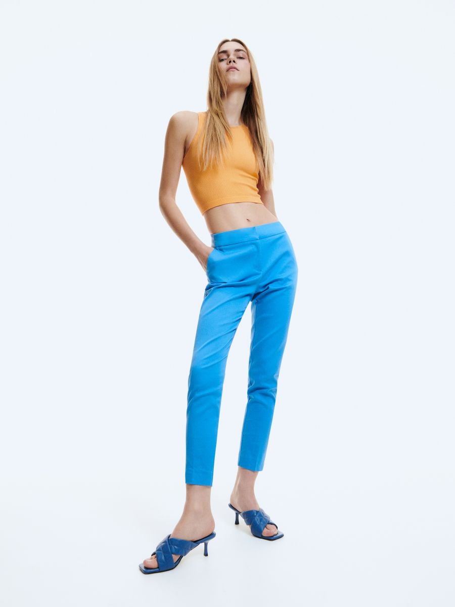 Buy Vasavi Women Blue Slim fit Cigarette pants Online at Low Prices in  India - Paytmmall.com