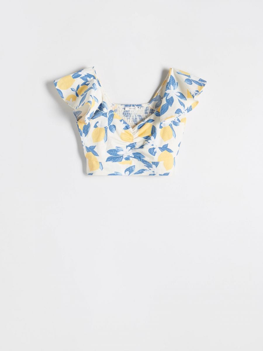 Crop top z falbanką - wielobarwny - RESERVED - 3