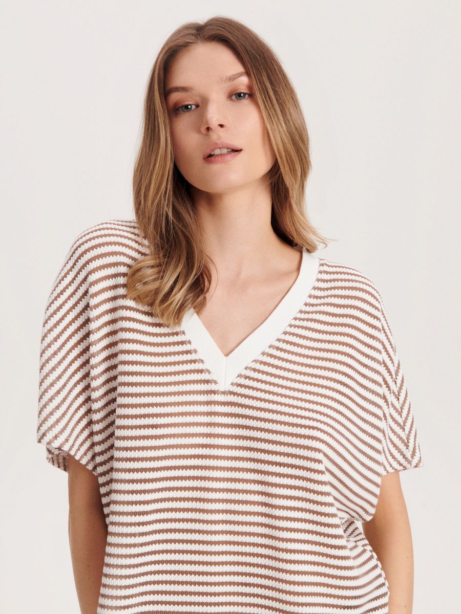 T-särk regular fit - beež - RESERVED - 2