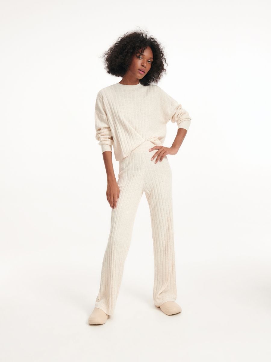 Rib knit jersey trousers Color nude - RESERVED - 2459P-02M