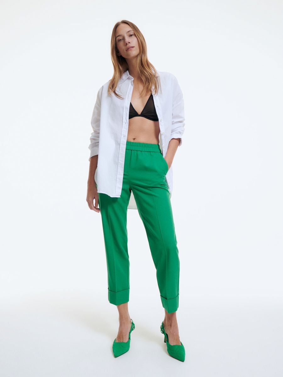 Elastic waist trousers Color green - RESERVED - 2460M-77X