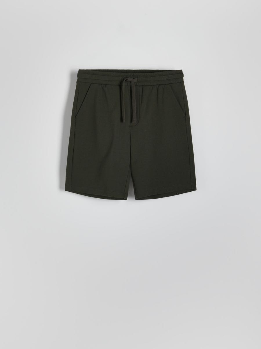 Short tracksuit bottoms - olive - RESERVED - 3