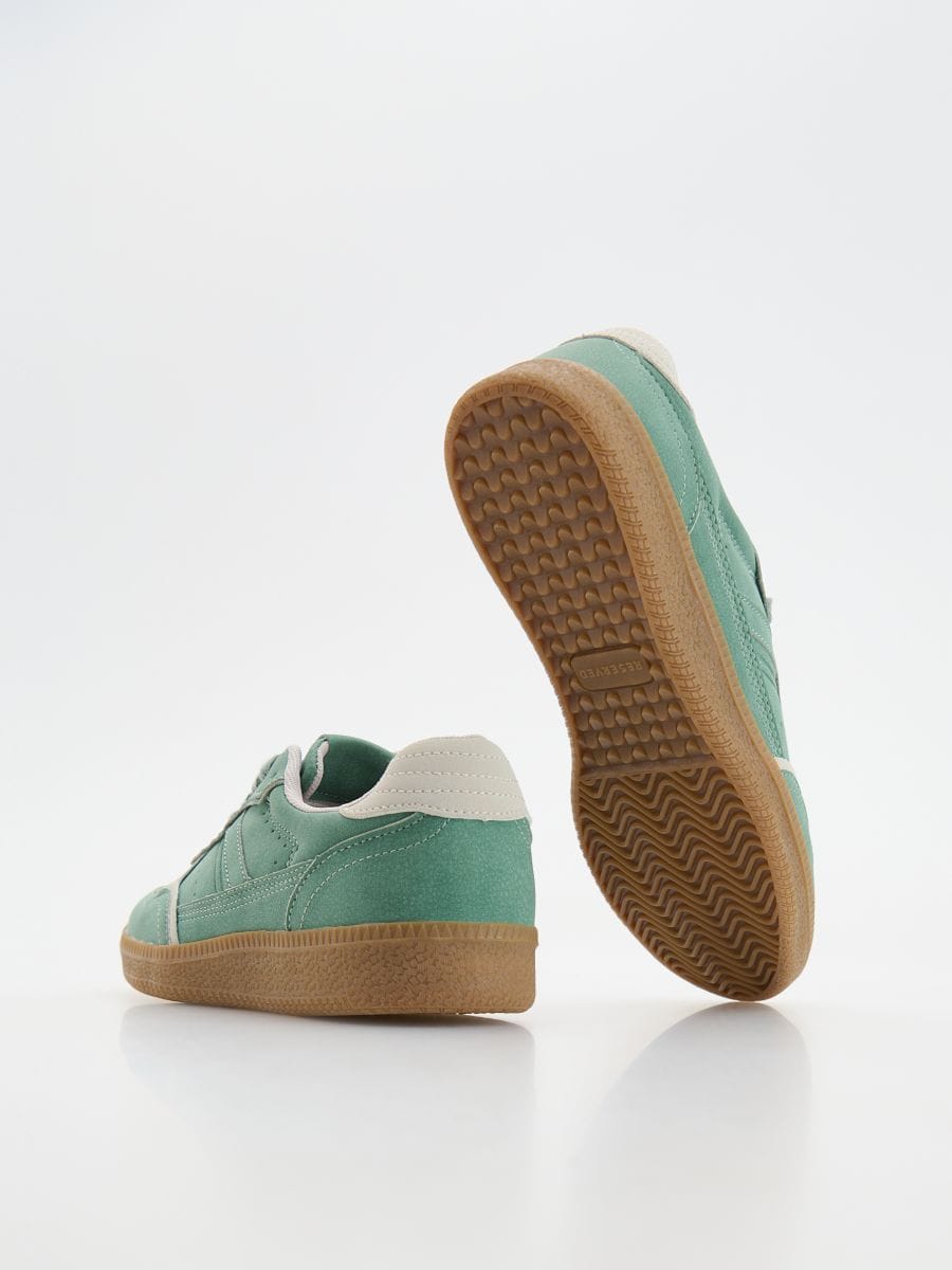 Sneakers with contrast elements - steel green - RESERVED - 4