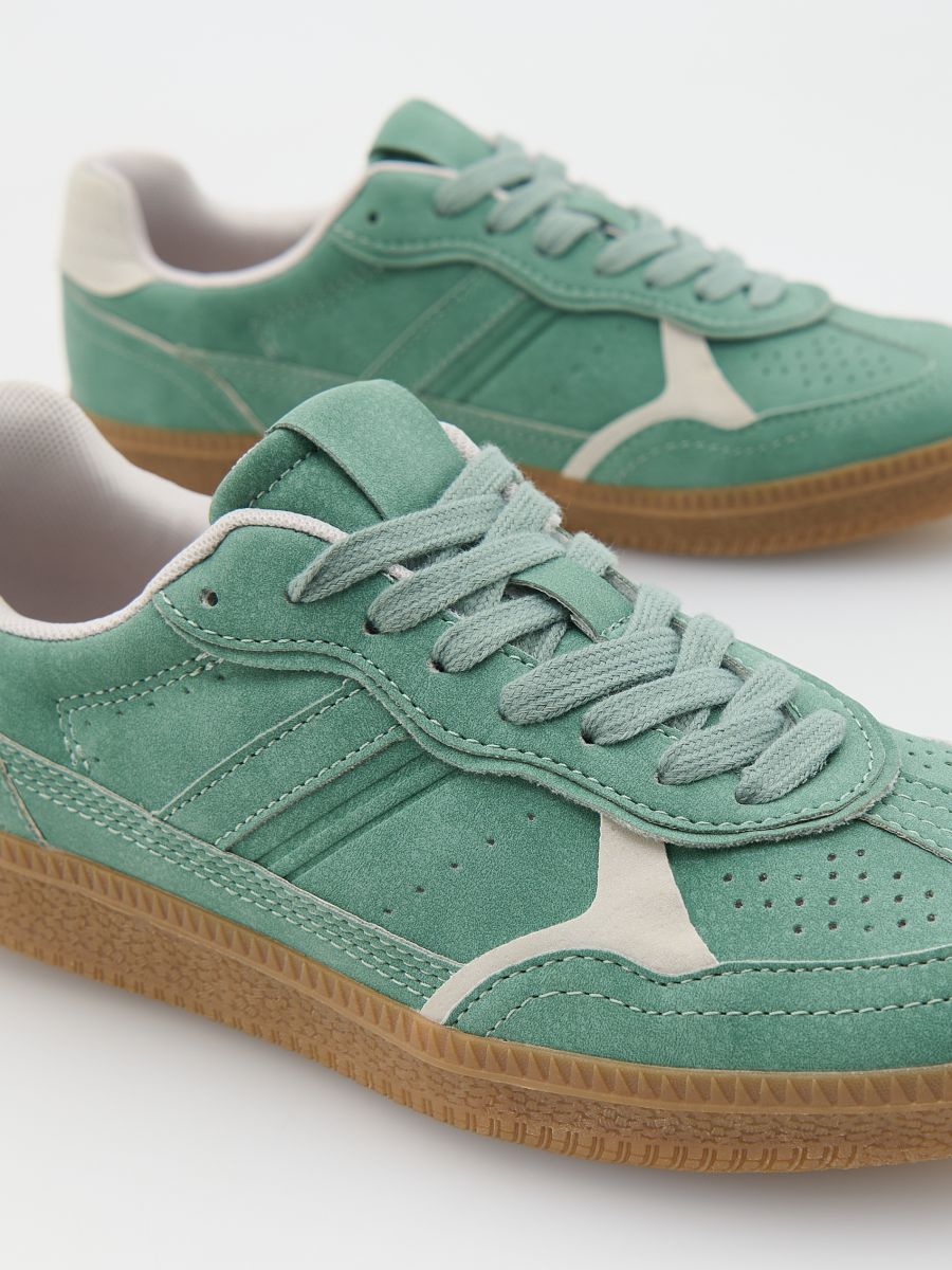 Sneakers with contrast elements - steel green - RESERVED - 2