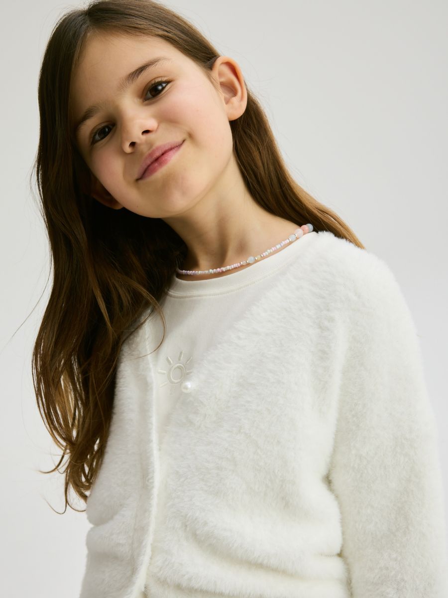 Cardigan in maglia - bianco - RESERVED - 2