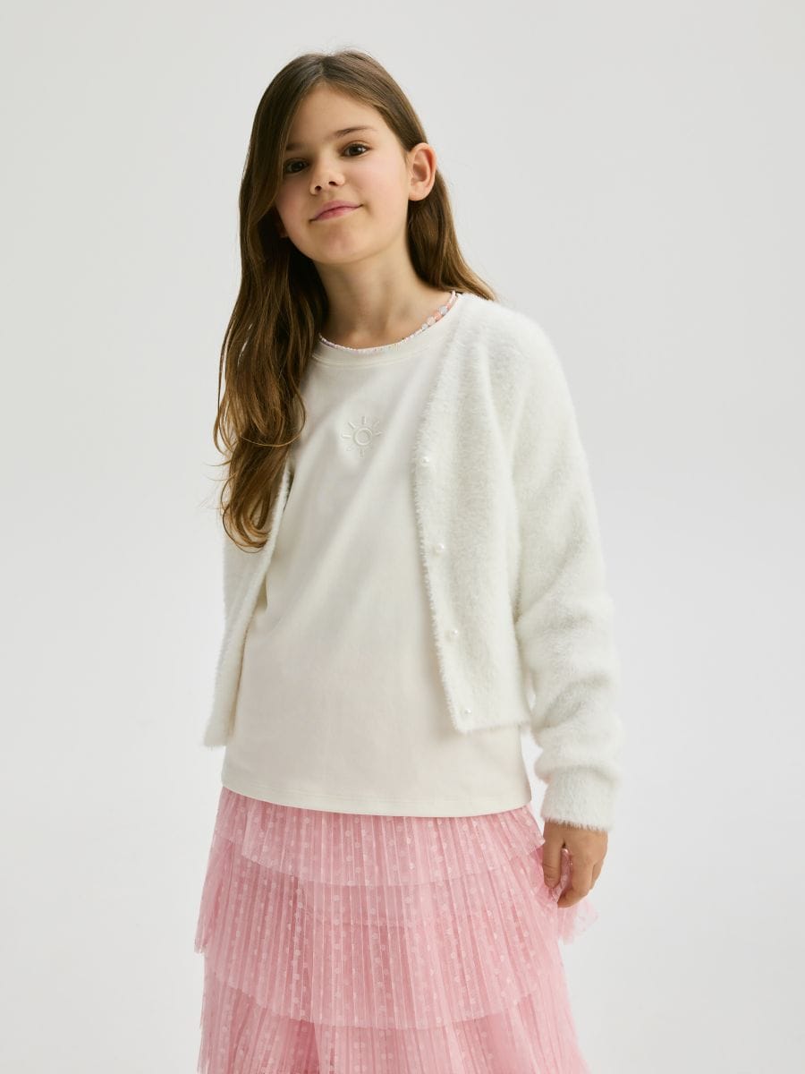 Cardigan in maglia - bianco - RESERVED - 4