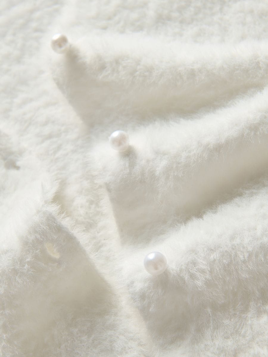 Cardigan in maglia - bianco - RESERVED - 5