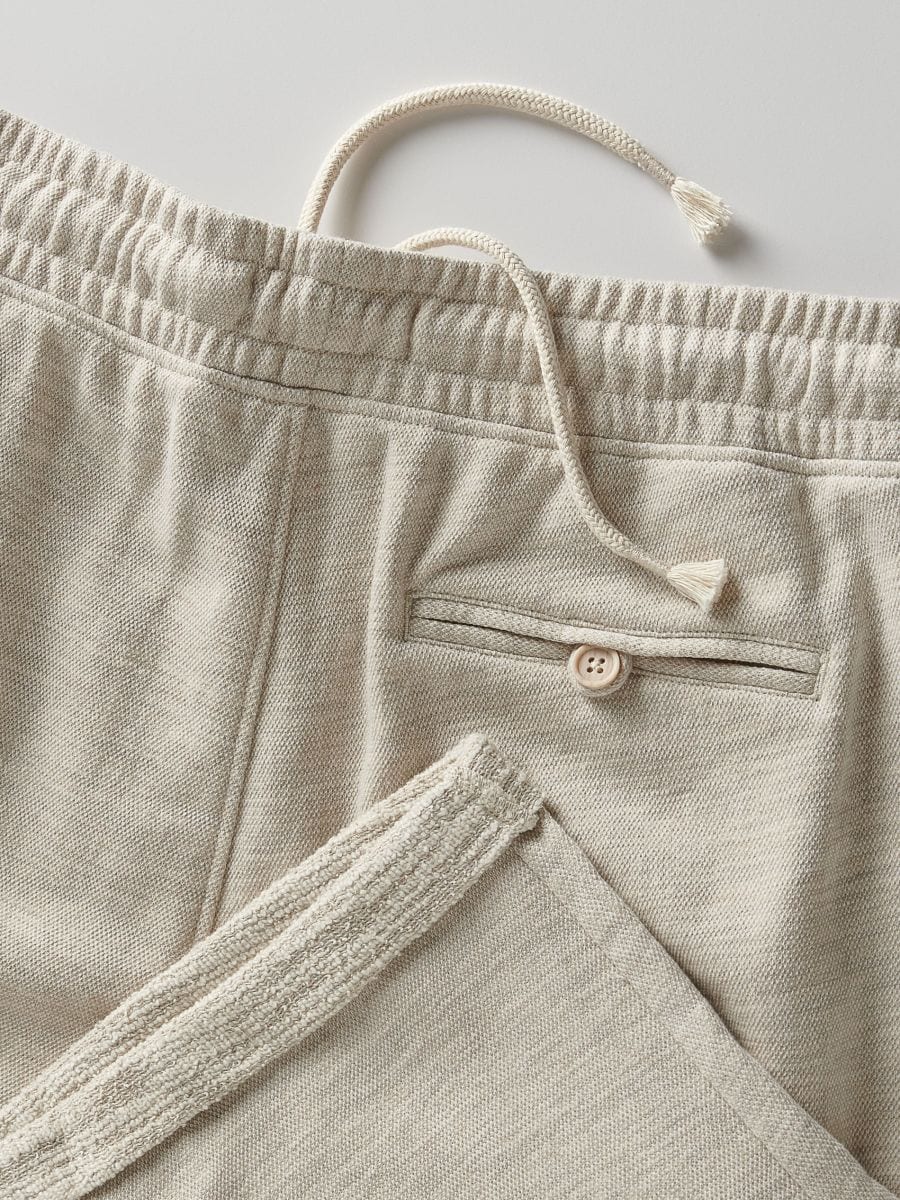 Regular fit short van structuurstof - beige - RESERVED - 2
