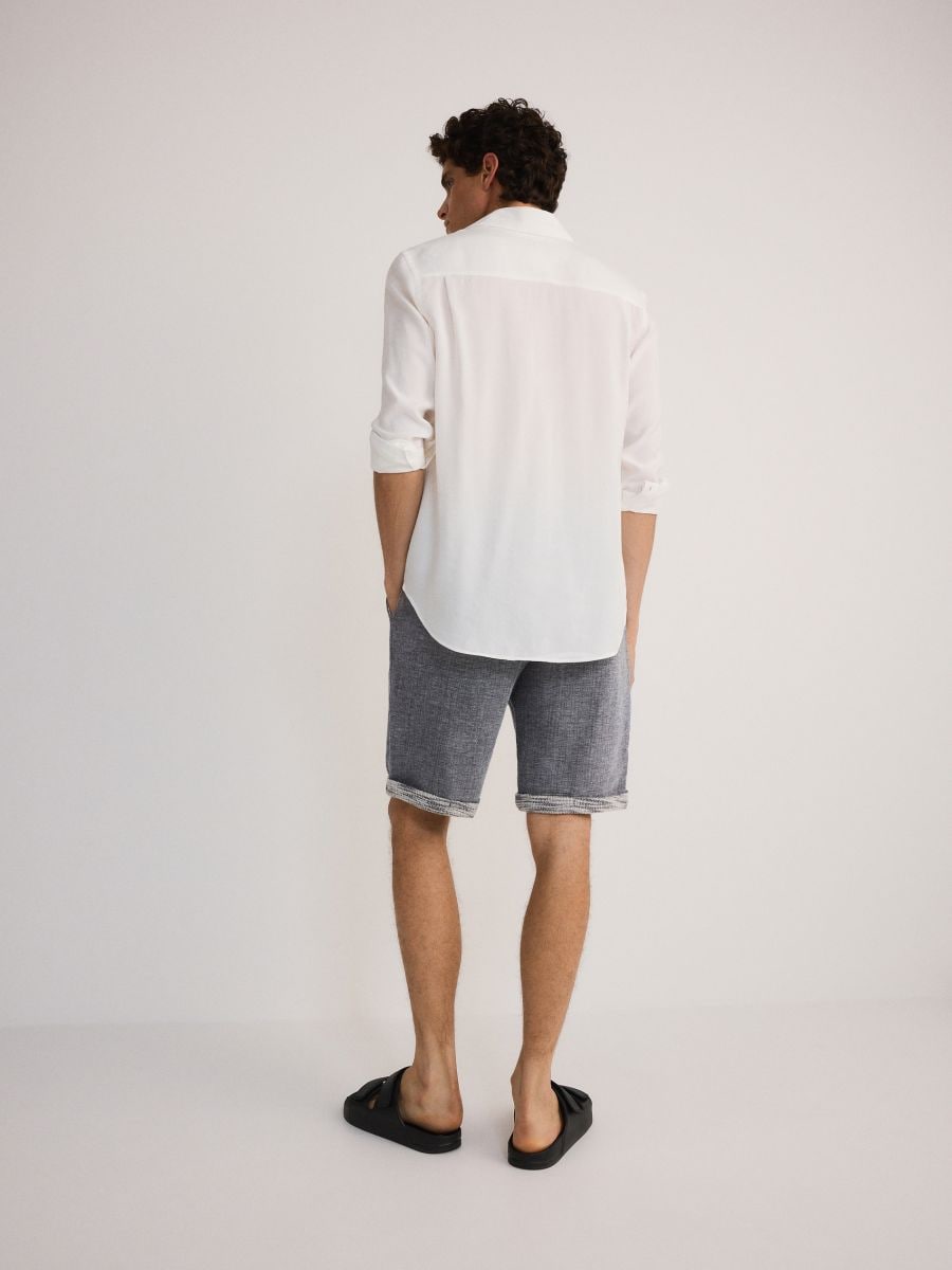 Regular structural fabric shorts - navy - RESERVED - 3