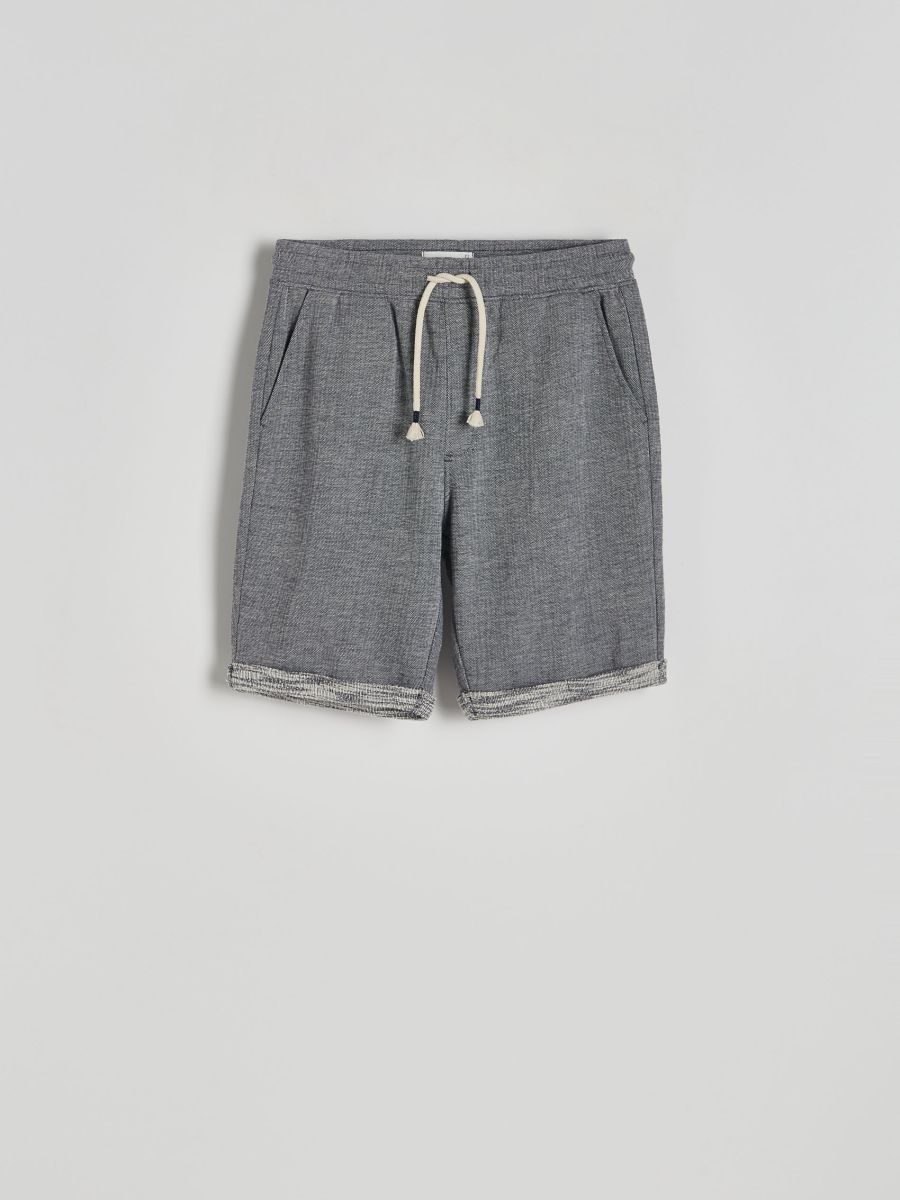 Regular structural fabric shorts - navy - RESERVED - 4
