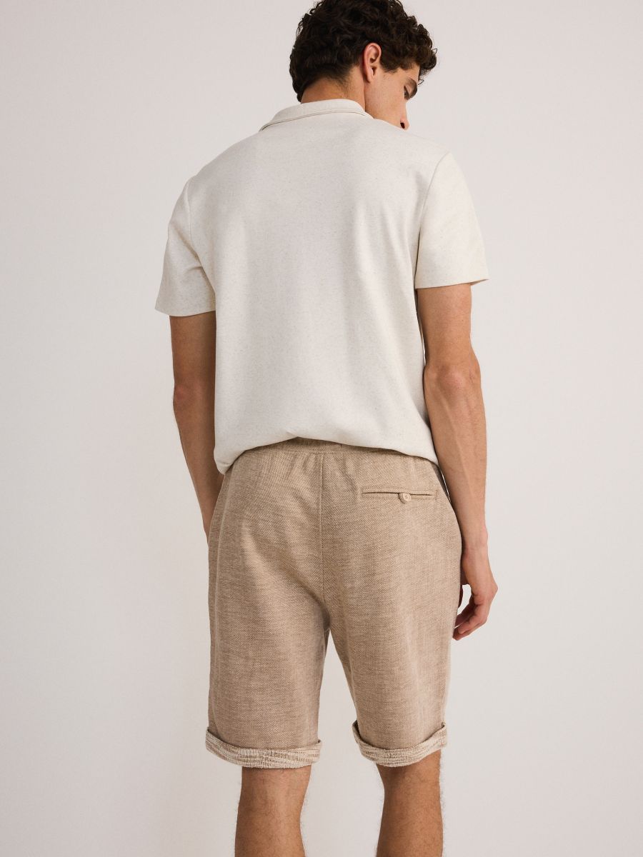 Regular structural fabric shorts - brown - RESERVED - 5